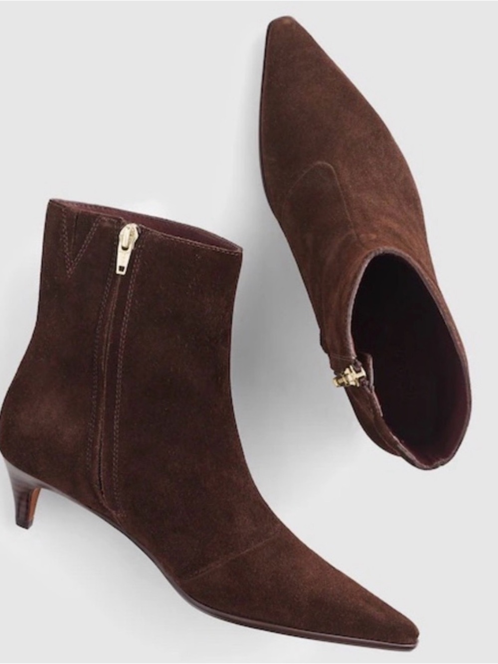 Brand New Madewell Pointed Toe Brown Suede Ankle Boots